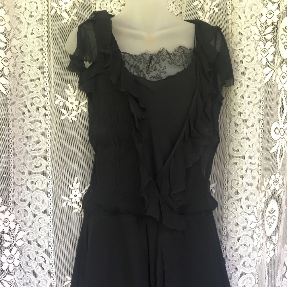 Black Silk Drop Waist Ralph Lauren Rugby Dress
